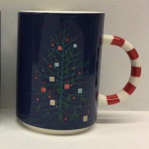 Starbucks Blue Christmas Tree Mug Candy Cane LE